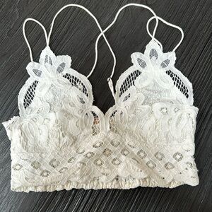 Free People White Adella Bralette